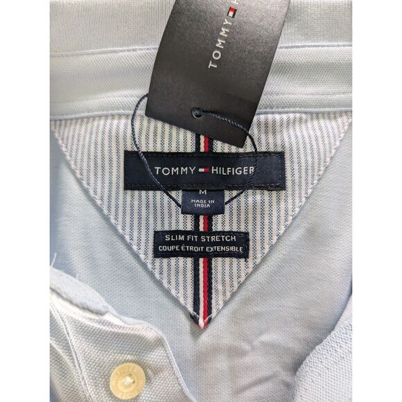 Light Blue Tommy Hilfiger Polo Shirt Slim Fit Medium *NWT* retails for $64.50 - Picture 3 of 4